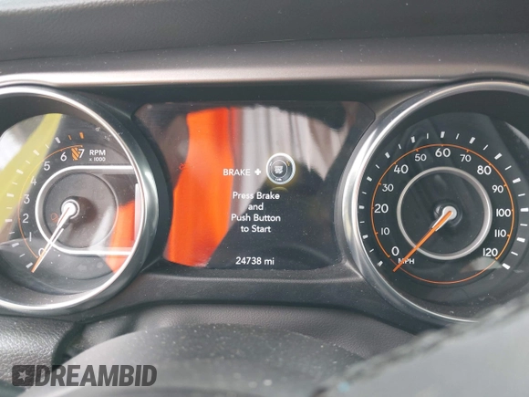 2023 Jeep Gladiator Sport S with VIN 1C6HJTAG1PL576760, listed as a IAAI auction lot 42106618 with 24,738 mi miles and . Bid and sale history available at DreamBid. Image 7.