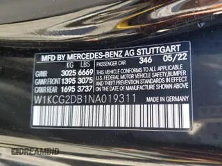 2022 Mercedes-Benz EQS with VIN W1KCG2DB1NA019311, listed as a Copart auction lot 46130214 with 25,000 mi miles. Bid and sale history available at carsss.com. Image 12.