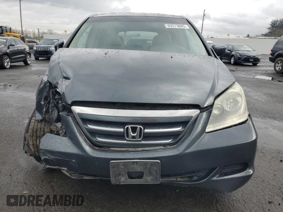 2005 Honda Odyssey EX-L with VIN 5FNRL38695B018174, listed as a Copart auction lot 45573885 with 207,393 mi miles and Salvage Title. Bid and sale history available at carsss.com. Image 5.