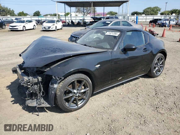 2017 Mazda MX-5 Miata RF Grand Touring with VIN JM1NDAM73H0104498, listed as a Copart auction lot 71321294 with 85,810 mi miles and Salvage Title. Bid and sale history available at carsss.com. Image 1.