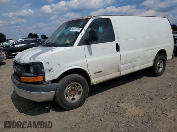 2003 Chevrolet Express Cargo with VIN 1GCHG35U231215213, listed as a Copart auction lot 60315874 with Not provided miles and Salvage title. Bid and sale history available at DreamBid. Image 1.