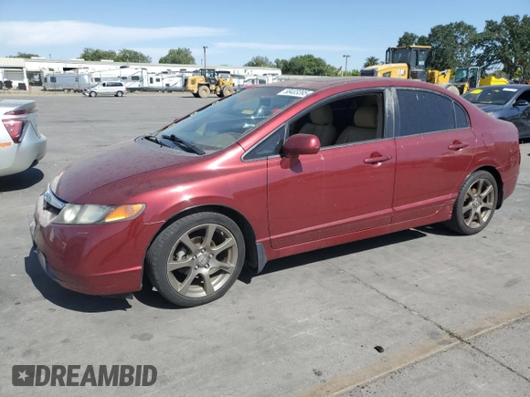 2008 Honda Civic EX-L z VIN 2HGFA169X8H534523, wystawiony jako Copart lot #58403395 z przebiegiem 184 220 mil mil oraz Szkoda całkowita • Salvage title. Historia ofert i sprzedaży dostępna na DreamBid. Obrazek 1.