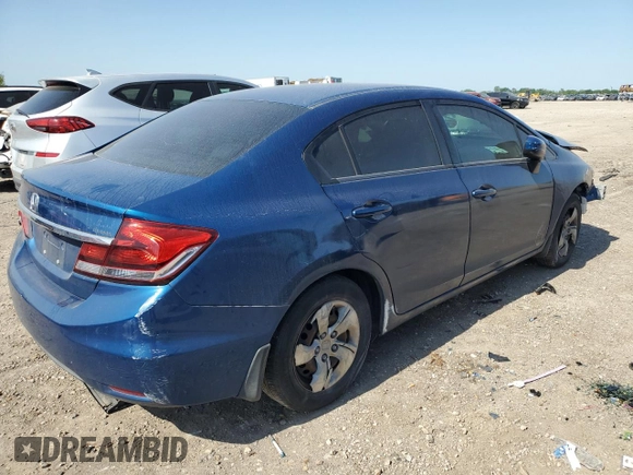 2014 Honda Civic LX with VIN 2HGFB2F53EH511953, listed as a Copart auction lot 52161865 with 102,871 mi miles and Salvage Title. Bid and sale history available at carsss.com. Image 3.