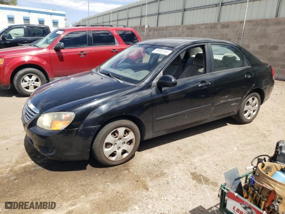 2009 Kia Spectra EX with VIN KNAFE221895631802, listed as a Copart auction lot 69585164 with 223,488 mi miles and Clean Title. Bid and sale history available at carsss.com. Image 1.