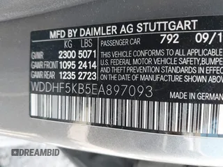 2014 Mercedes-Benz E 350 Sport with VIN WDDHF5KB5EA897093, listed as a IAAI auction lot 42152144 with 120,627 mi miles and . Bid and sale history available at DreamBid. Image 9.