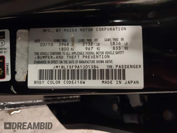 2010 Mazda 3 i SV with VIN JM1BL1SF9A1301384, listed as a IAAI auction lot 41429351 with 123,402 mi miles and . Bid and sale history available at DreamBid. Image 9.