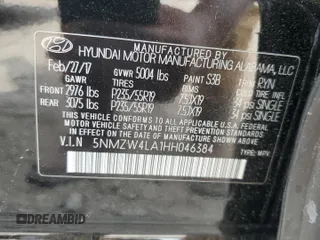 2017 Hyundai Santa Fe Ultimate с VIN 5NMZW4LA1HH046384, выставлен на аукционе Copart как лот 54149965 с пробегом 124 093 миль миль и Списание • Salvage title. История ставок и продаж доступна на DreamBid. Изображение 13.