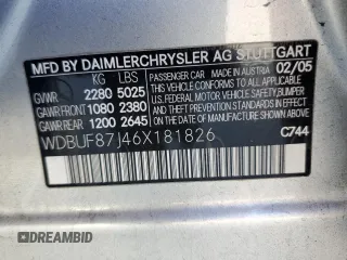 2006 Mercedes-Benz E 350 with VIN WDBUF87J46X181826, listed as a Copart auction lot 80328304 with Not Provided miles and Salvage Title. Bid and sale history available at DreamBid. Image 14.