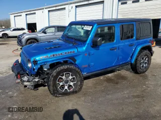 2021 Jeep Wrangler Unlimited Rubicon with VIN 1C4HJXFN0MW657623, listed as a Copart auction lot 46234085 with 32,709 mi miles and Salvage Title. Bid and sale history available at DreamBid. Image 1.
