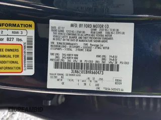2017 Lincoln MKZ Reserve with VIN 3LN6L5EC8HR660473, listed as a IAAI auction lot 42489365 with 78,555 mi miles and . Bid and sale history available at DreamBid. Image 9.
