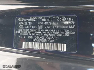 2020 Hyundai Veloster N with VIN KMHT36AHOLU003582, listed as a IAAI auction lot 40958146 with 33,943 mi miles. Bid and sale history available at carsss.com. Image 9.