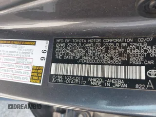 2007 Toyota Prius z VIN JTDKB20U073245052, wystawiony jako IAAI lot #42368508 z przebiegiem 116 953 mil mil oraz . Historia ofert i sprzedaży dostępna na DreamBid. Obrazek 9.