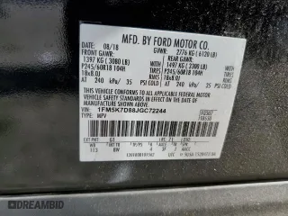 2018 Ford Explorer XLT with VIN 1FM5K7D88JGC72244, listed as a Copart auction lot 51465125 with 76,336 mi miles and Salvage Title. Bid and sale history available at carsss.com. Image 15.