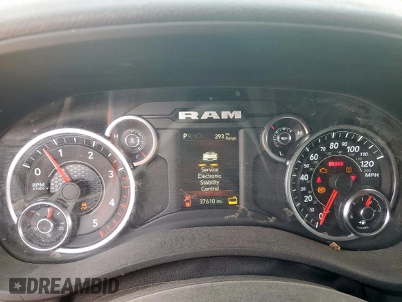 2022 Ram 2500 Big Horn with VIN 3C6UR5DL9NG441175, listed as a Copart auction lot 57488395 with 37,610 mi miles and Salvage title. Bid and sale history available at DreamBid. Image 9.