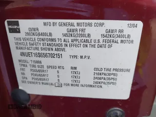 2005 Isuzu Ascender z VIN 4NUET16S656702151, wystawiony jako IAAI lot #41083598 z przebiegiem 165 240 mil mil oraz . Historia ofert i sprzedaży dostępna na DreamBid. Obrazek 9.
