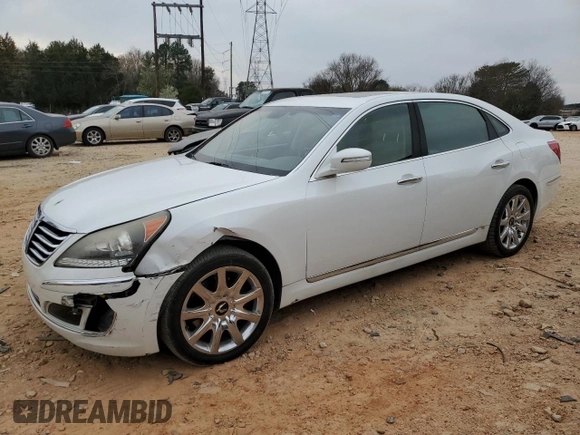 2011 Hyundai Equus Signature with VIN KMHGH4JF7BU038933, listed as a Copart auction lot 48356535 with 184,379 mi miles and Salvage title. Bid and sale history available at DreamBid. Image 1.