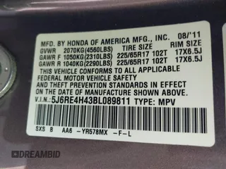 2011 Honda CR-V SE with VIN 5J6RE4H43BL089811, listed as a IAAI auction lot 42144060 with 212,559 mi miles and . Bid and sale history available at carsss.com. Image 9.
