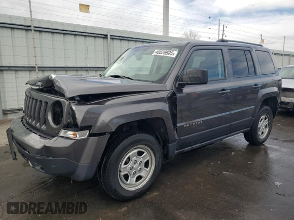 2016 Jeep Patriot Sport with VIN 1C4NJRBB3GD509217, listed as a Copart auction lot 48826605 with 199,914 mi miles and Salvage Title. Bid and sale history available at carsss.com. Image 1.