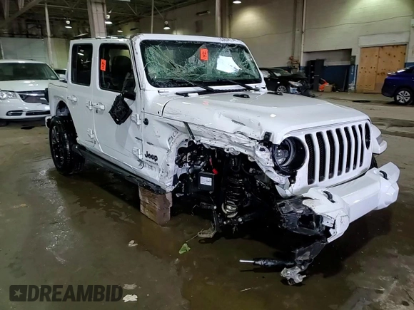 2021 Jeep Wrangler Unlimited Sahara High Altitude with VIN 1C4HJXEN7MW651514, listed as a Copart auction lot 83654114 with Not provided miles and Salvage title. Bid and sale history available at DreamBid. Image 15.