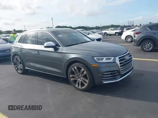 2018 Audi SQ5 Premium Plus z VIN WA1A4AFY4J2098770, wystawiony jako IAAI lot #42482457 z przebiegiem 114 377 mil mil oraz . Historia ofert i sprzedaży dostępna na DreamBid. Obrazek 1.