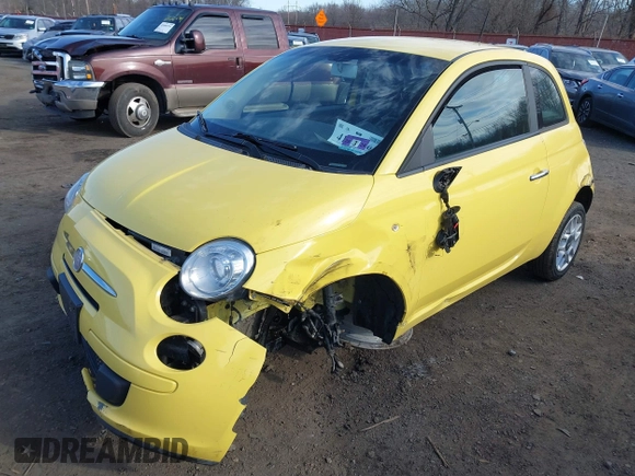 2013 FIAT 500 Pop with VIN 3C3CFFARXDT584755, listed as a IAAI auction lot 41623090 with 87,776 mi miles. Bid and sale history available at carsss.com. Image 2.
