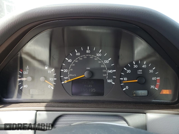 2002 Mercedes-Benz E-Class with VIN WDBJF82J92X065591, listed as a Copart auction lot 65841964 with 155,195 mi miles and Salvage Title. Bid and sale history available at carsss.com. Image 9.