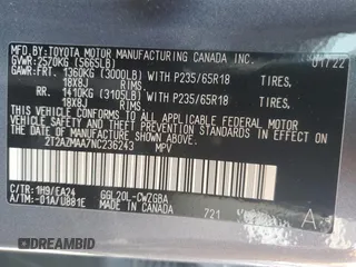 2022 Lexus RX with VIN 2T2AZMAA7NC236243, listed as a Copart auction lot 74612924 with 30,442 mi miles and Salvage Title. Bid and sale history available at carsss.com. Image 13.