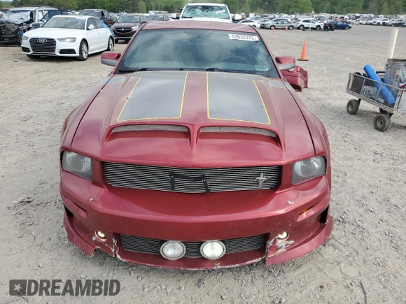 2005 Ford Mustang Deluxe with VIN 1ZVFT80N055116785, listed as a Copart auction lot 53032375 with 132,420 mi miles and Salvage Title. Bid and sale history available at carsss.com. Image 5.