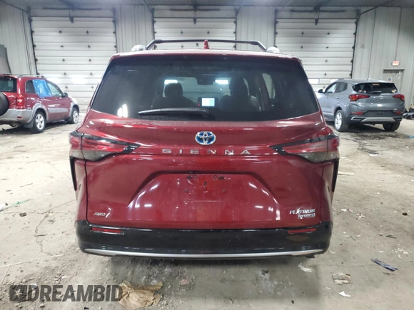 2023 Toyota Sienna Platinum with VIN 5TDESKFC4PS100896, listed as a Copart auction lot 50958935 with 15,075 mi miles and Salvage Title. Bid and sale history available at DreamBid. Image 6.