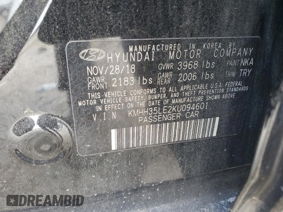 2019 Hyundai Elantra GT with VIN KMHH35LE2KU094601, listed as a Copart auction lot 51204115 with 117,210 mi miles and Salvage Title. Bid and sale history available at carsss.com. Image 15.