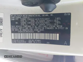 2008 Toyota Sienna XLE with VIN 5TDZK22C38S202022, listed as a IAAI auction lot 42156913 with 254,552 mi miles and . Bid and sale history available at DreamBid. Image 9.