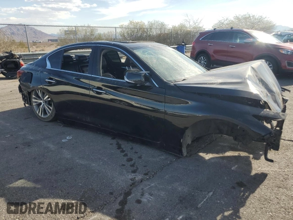 2021 Infiniti Q50 Luxe with VIN JN1EV7BP7MM703722, listed as a Copart auction lot 50768955 with Not provided miles and Salvage title. Bid and sale history available at DreamBid. Image 4.