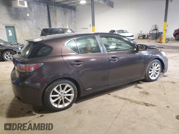 2011 Lexus CT 200h with VIN JTHKD5BH4B2043534, listed as a Copart auction lot 52693605 with 218,142 mi miles and Salvage Title. Bid and sale history available at DreamBid. Image 3.