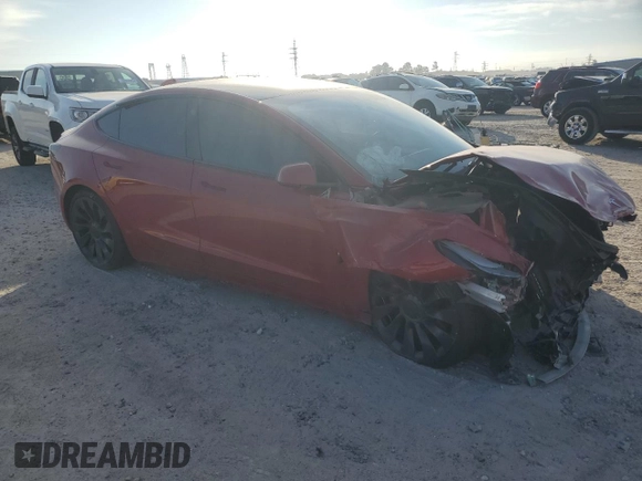 2023 Tesla Model 3 Performance with VIN 5YJ3E1EC7PF486616, listed as a Copart auction lot 82368074 with 32,724 mi miles and Salvage Title. Bid and sale history available at carsss.com. Image 4.
