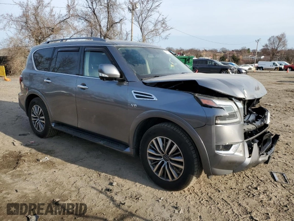 2021 Nissan Armada SL with VIN JN8AY2BB8M9793254, listed as a Copart auction lot 48853805 with 85,755 mi miles and Salvage Title. Bid and sale history available at carsss.com. Image 4.