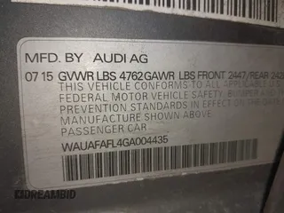 2016 Audi A4 Premium with VIN WAUAFAFL4GA004435, listed as a IAAI auction lot 41891165 with 154,817 mi miles. Bid and sale history available at carsss.com. Image 9.