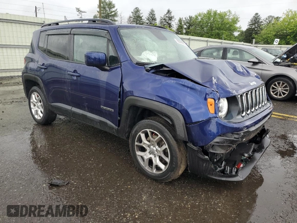 2017 Jeep Renegade Latitude with VIN ZACCJBBB5HPF79240, listed as a Copart auction lot 60399975 with 65,242 mi miles and Salvage title. Bid and sale history available at DreamBid. Image 4.