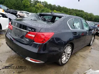 2014 Acura RLX Tech Pkg with VIN JH4KC1F54EC005361, listed as a Copart auction lot 62358524 with 0 mi miles and Salvage Title. Bid and sale history available at carsss.com. Image 3.