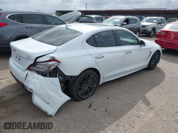 2019 Genesis G70 Advanced with VIN KMTG34LA8KU027252, listed as a IAAI auction lot 41697822 with 130,086 mi miles and . Bid and sale history available at DreamBid. Image 4.