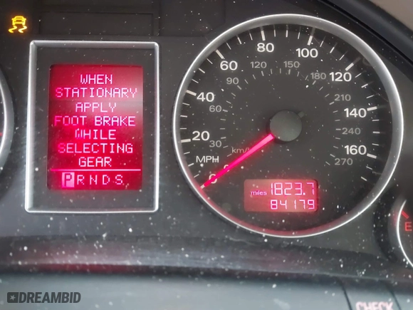 2007 Audi A4 2.0T with VIN WAUAF78E07A132737, listed as a IAAI auction lot 41574347 with 84,179 mi miles. Bid and sale history available at carsss.com. Image 7.