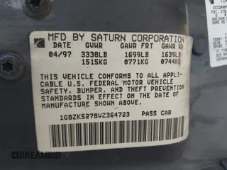 1997 Saturn SL with VIN 1G8ZK5278VZ364723, listed as a IAAI auction lot 42529933 with 219,508 mi miles and . Bid and sale history available at DreamBid. Image 9.