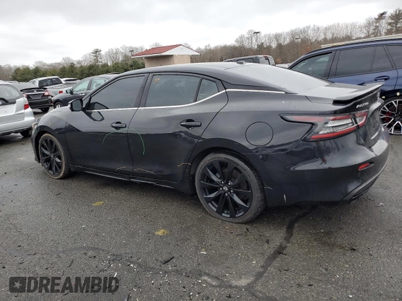 2023 Nissan Maxima SR with VIN 1N4AA6EV8PC501449, listed as a Copart auction lot 46982095 with 19,653 mi miles and Salvage title. Bid and sale history available at DreamBid. Image 2.