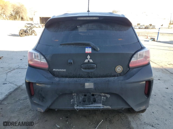 2021 Mitsubishi Mirage ES with VIN ML32AUHJ5MH010317, listed as a Copart auction lot 42448395 with 106036 miles and Salvage Title. Bid and sale history available at carsss.com. Image 6.