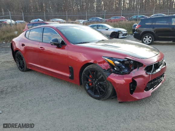 2023 Kia Stinger GT2 with VIN KNAE55LC3P6127646, listed as a Copart auction lot 81470704 with 39,527 mi miles and Salvage Title. Bid and sale history available at carsss.com. Image 4.