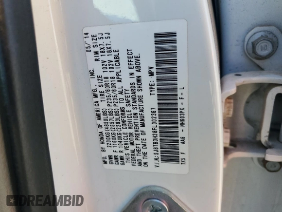 2015 Acura RDX z VIN 5J8TB3H38FL002367, wystawiony jako Copart lot #52027635 z przebiegiem 135 818 mil mil oraz Szkoda całkowita • Salvage title. Historia ofert i sprzedaży dostępna na DreamBid. Obrazek 12.