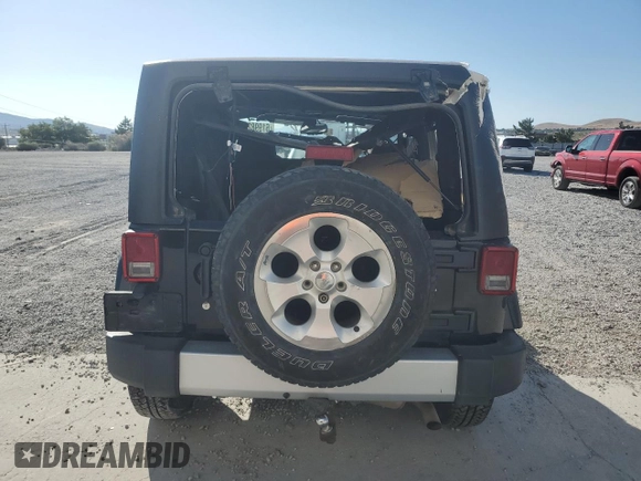 2015 Jeep Wrangler Sahara with VIN 1C4AJWBG5FL733795, listed as a Copart auction lot 61998255 with 86,655 mi miles and Salvage title. Bid and sale history available at DreamBid. Image 6.