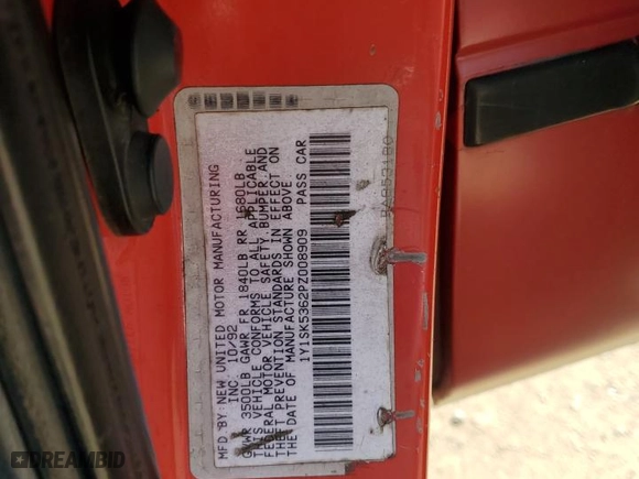 1993 Geo Prizm with VIN 1Y1SK5362PZ008909, listed as a Copart auction lot 54151695 with 302,345 mi miles and Salvage Title. Bid and sale history available at carsss.com. Image 12.