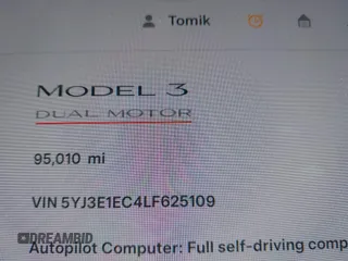 2020 Tesla Model 3 Performance z VIN 5YJ3E1EC4LF625109, wystawiony jako IAAI lot #41735149 z przebiegiem 95 010 mil mil oraz . Historia ofert i sprzedaży dostępna na DreamBid. Obrazek 12.