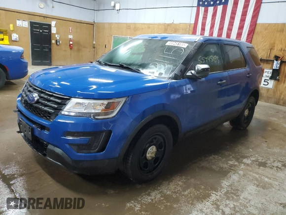 2019 Ford Police Interceptor Utility z VIN 1FM5K8AT5KGB15724, wystawiony jako Copart lot #55945185 z przebiegiem 108 429 mil mil oraz Tytuł czysty. Historia ofert i sprzedaży dostępna na DreamBid. Obrazek 1.