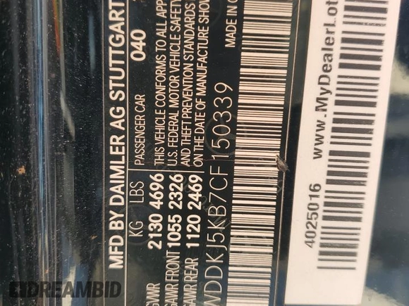 2012 Mercedes-Benz E 350 with VIN WDDKJ5KB7CF150339, listed as a Copart auction lot 47119405 with Not Provided miles and Clean Title. Bid and sale history available at DreamBid. Image 13.
